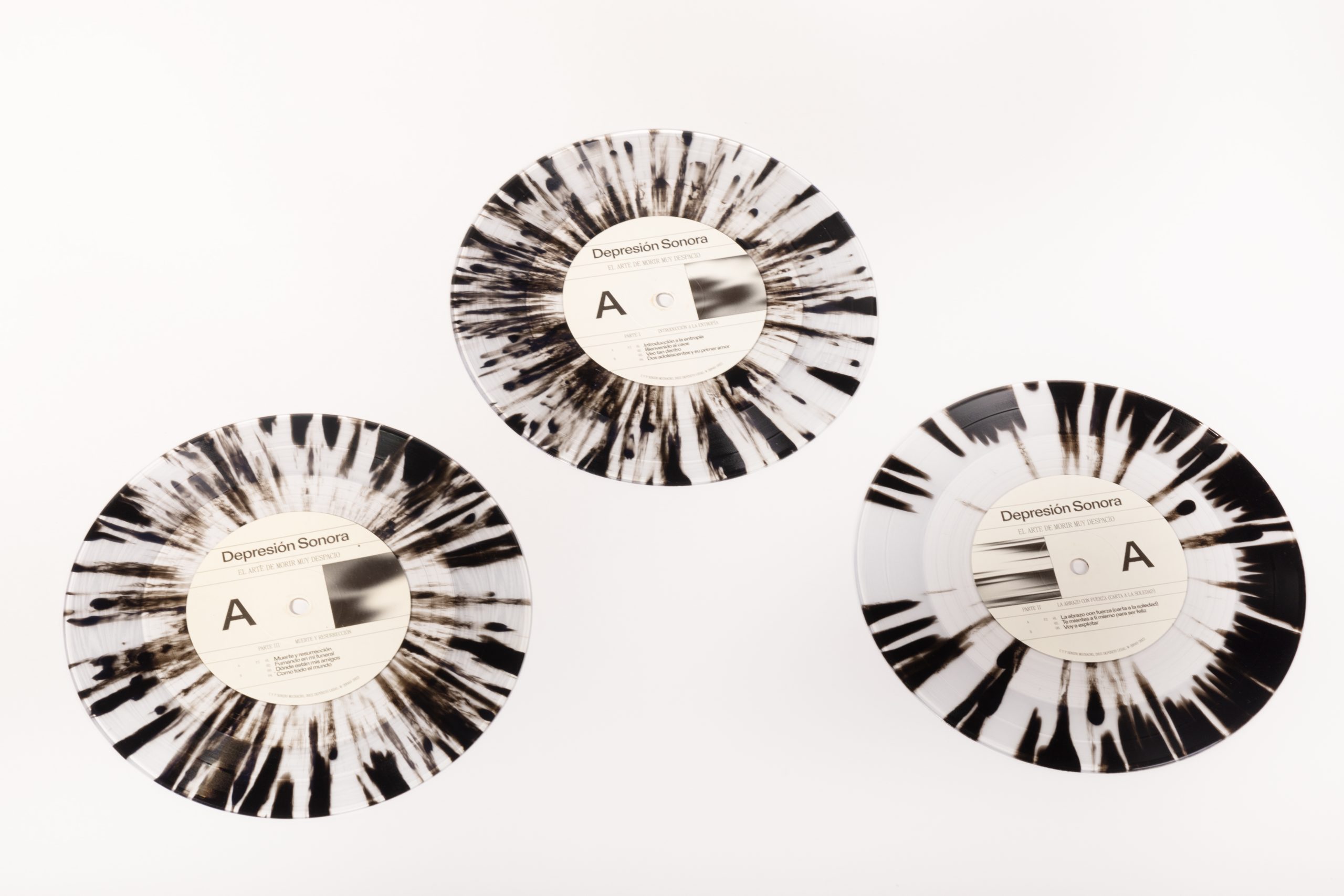 historia vinilos Triple vinilo con splatter